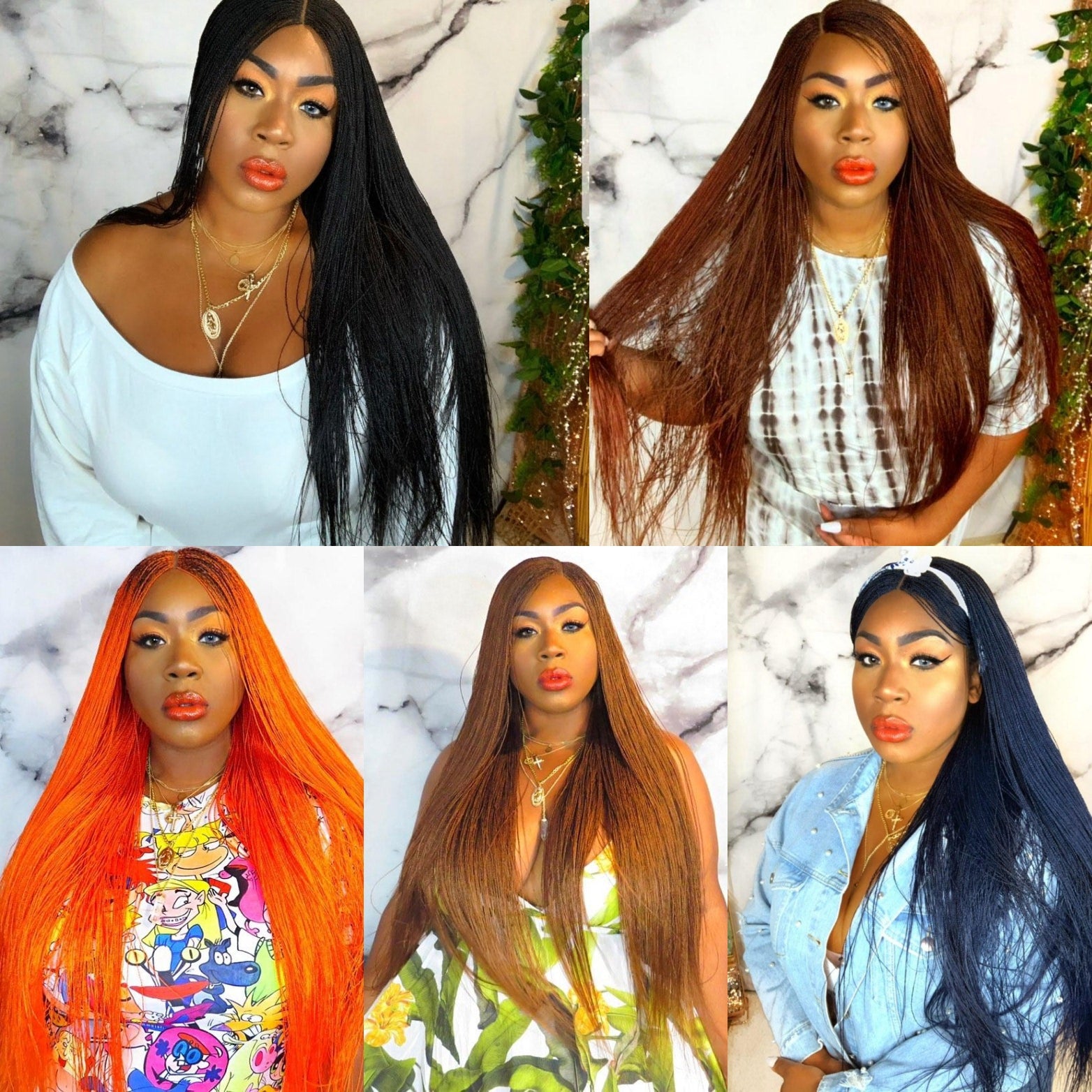 Closure braided Wigs