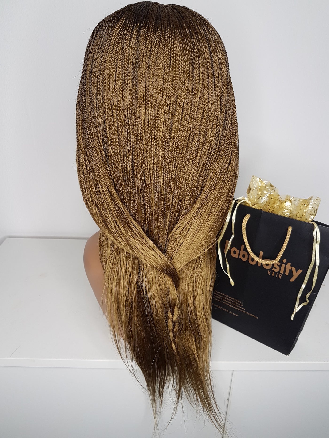 Braided wig in light brown colour