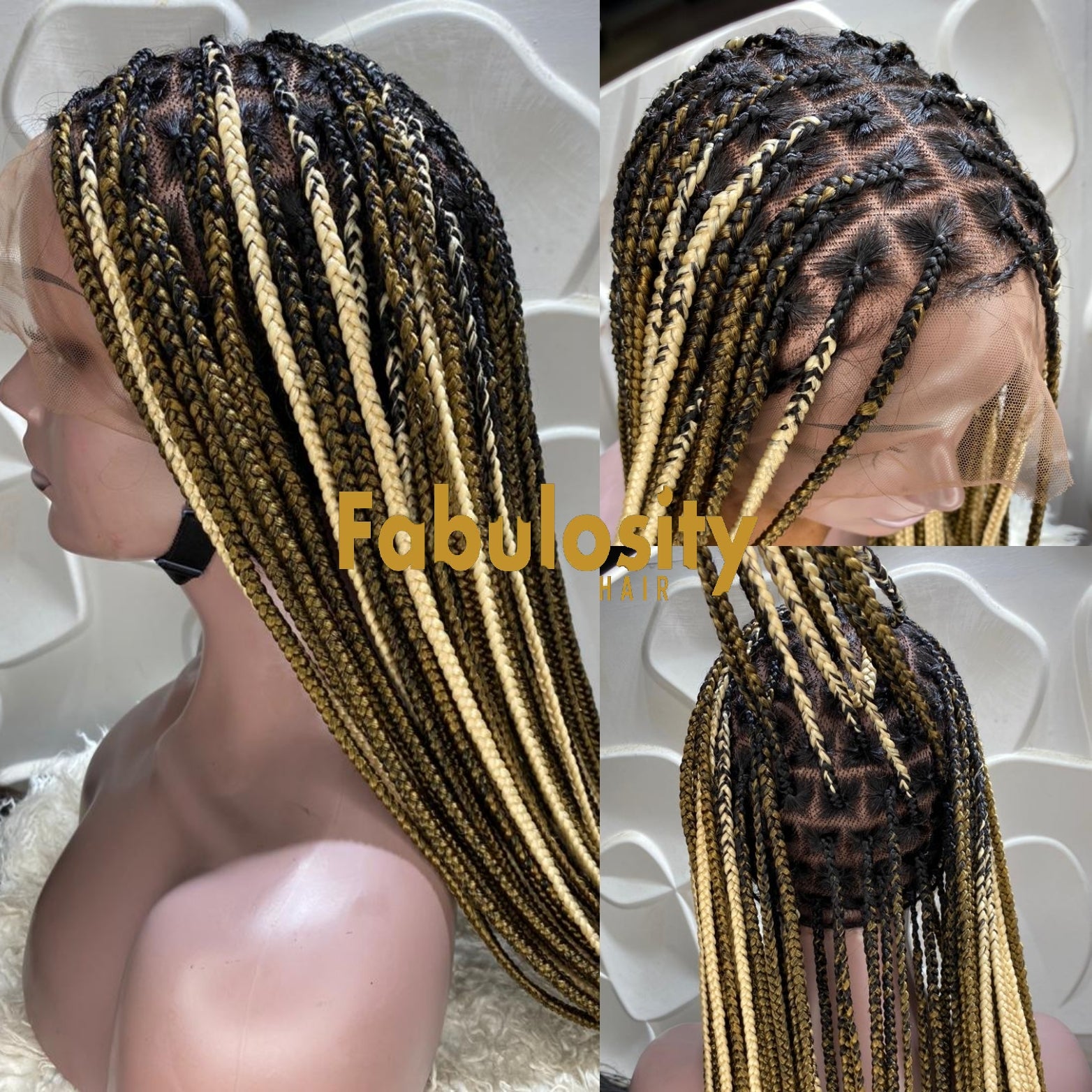 box braids with brown highlights