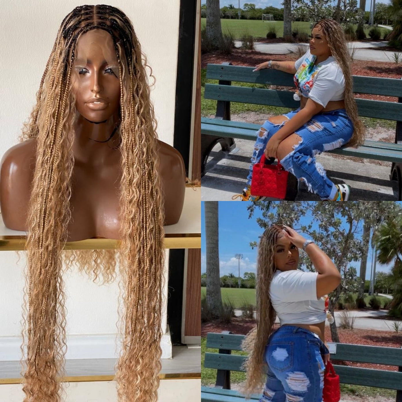 Bohemian Goddess braided wig coloured