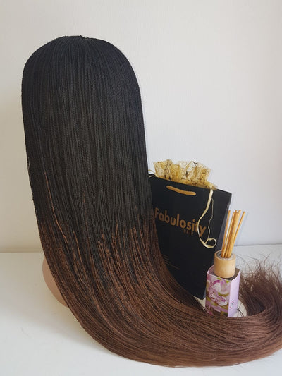 Million Braids Wig Ombre  (Black and Brown)