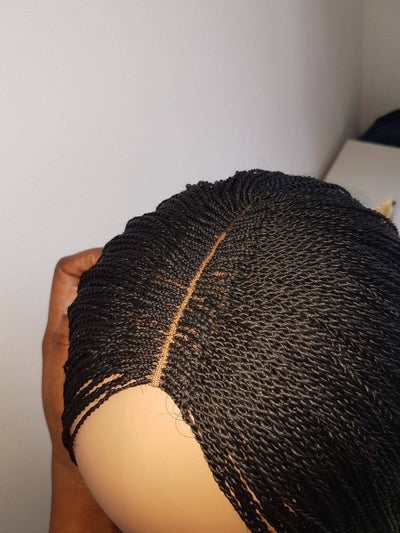 Braided wig with closure million twists (Black)