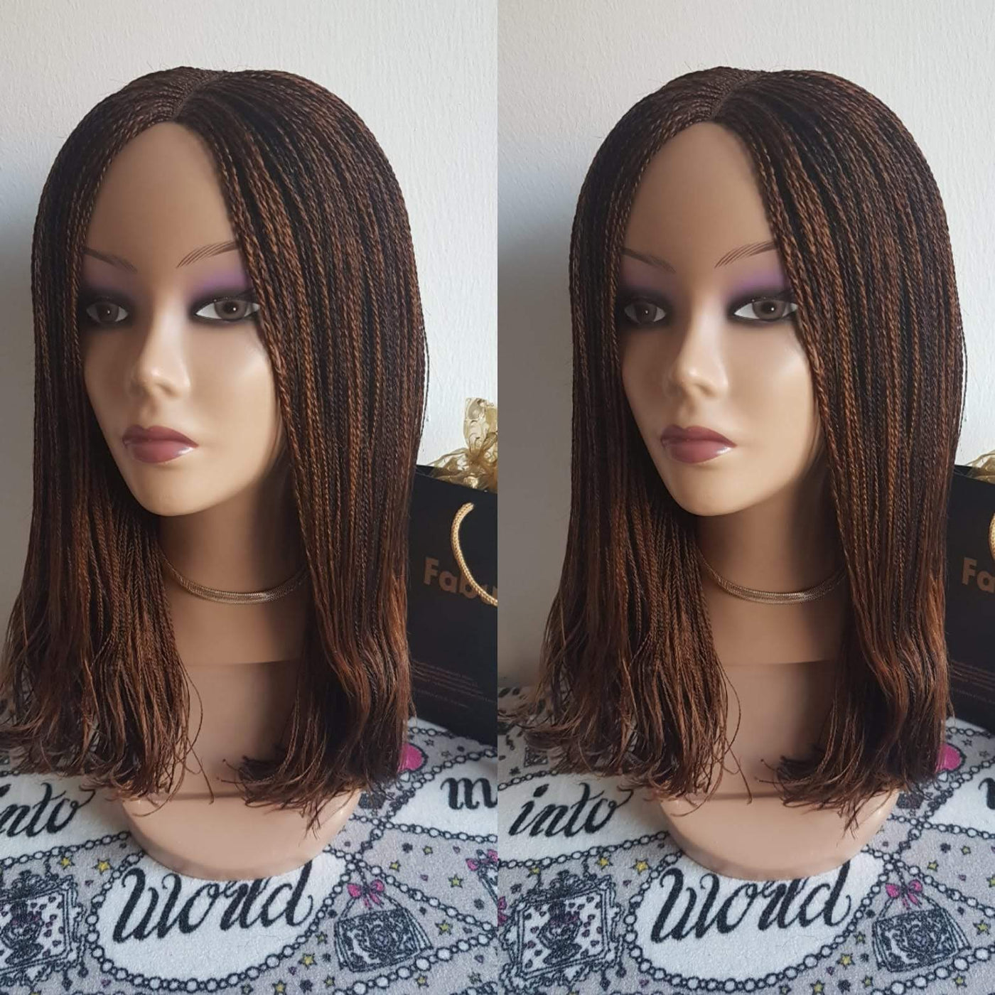 Million braids (Light brown and dark brown mixed)