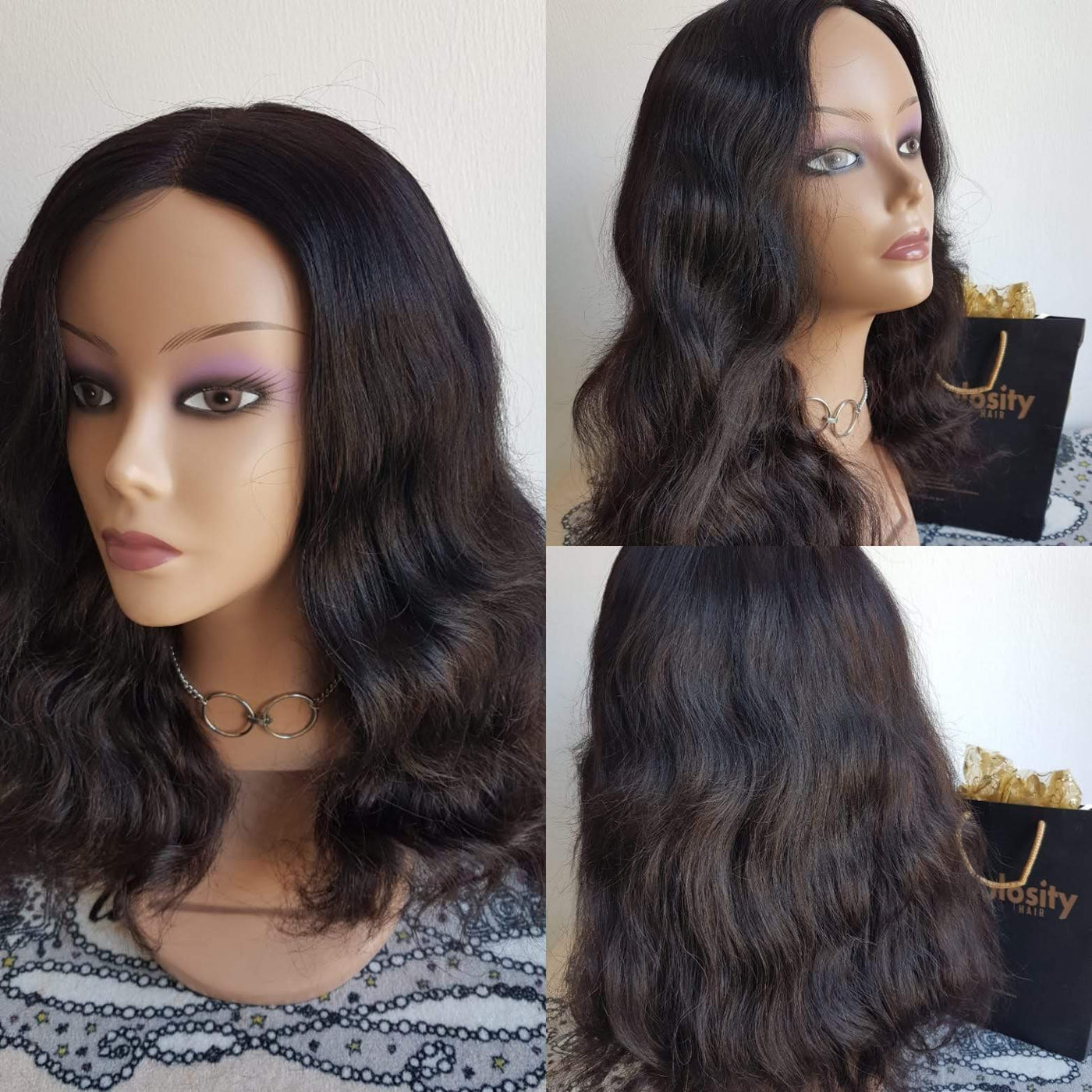 Weave wavy luxury wig (100%human hair)