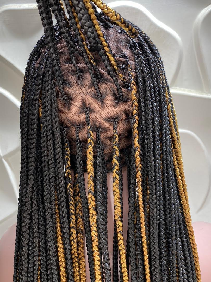 Knotless braided wig full lace human hair 1b and 30 (Davina)