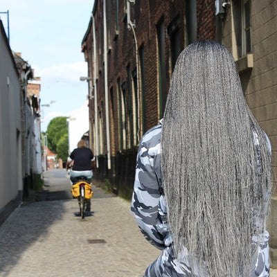 Million braids wig (Grey and Black)