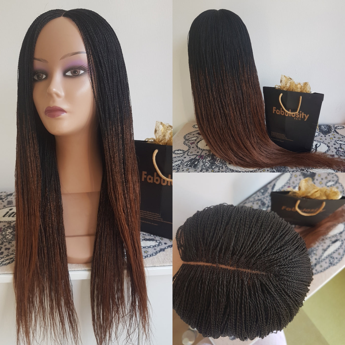 Million braids (Ombre black and brown)