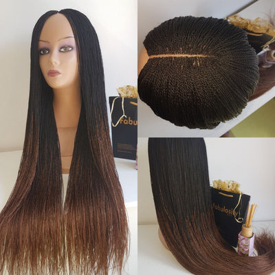 Million Braids Wig Ombre  (Black and Brown)