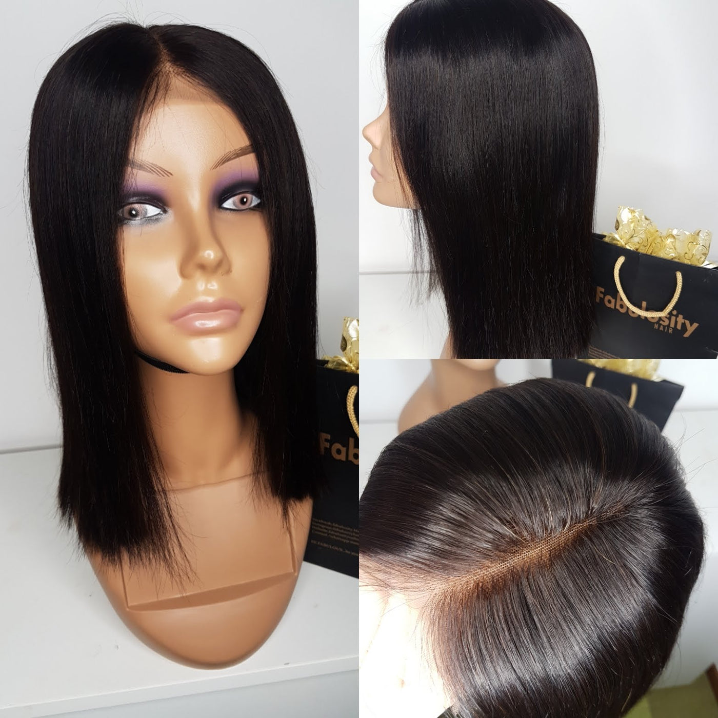 Blunt cut bob wig (Black) 12 inches
