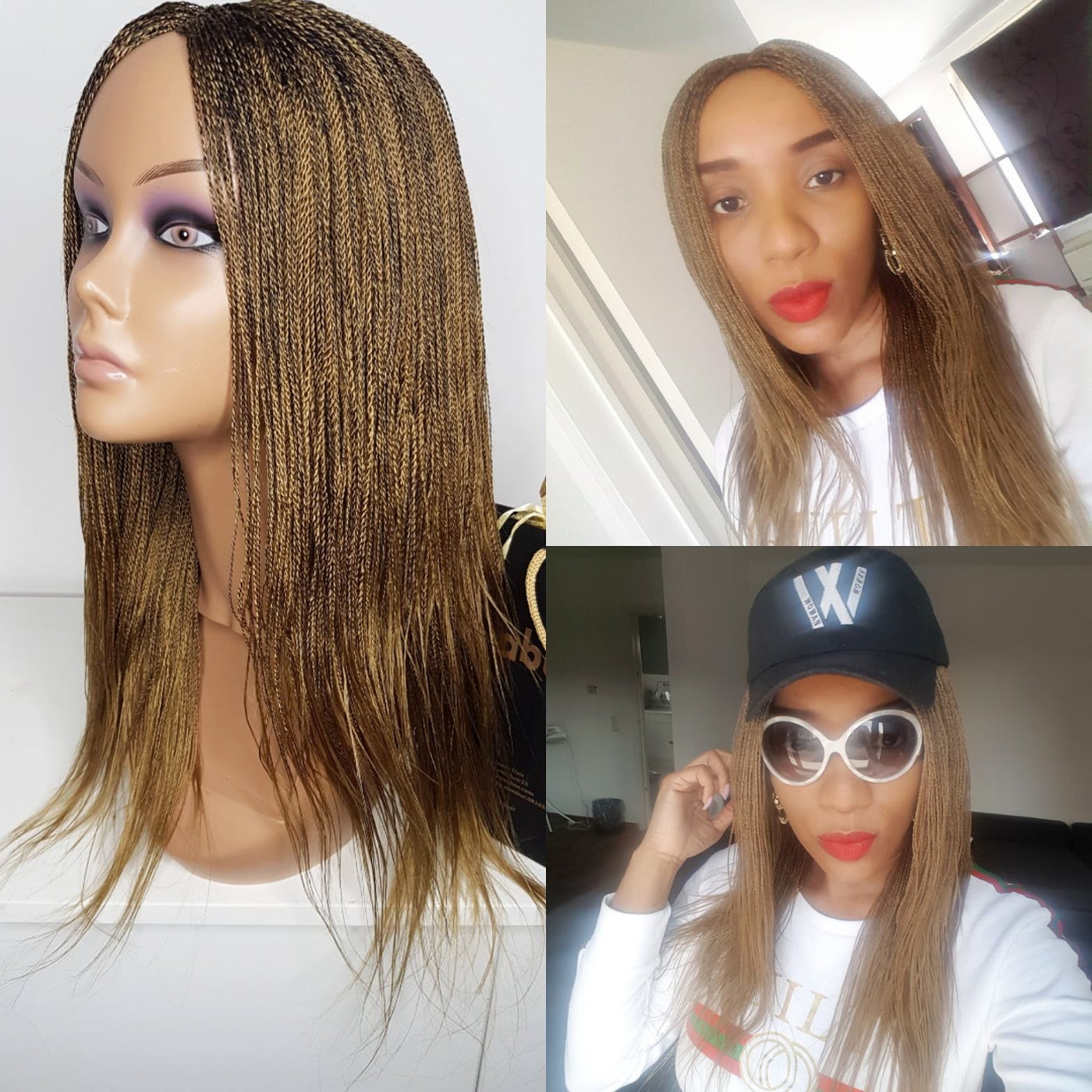 Braided wig in light brown colour