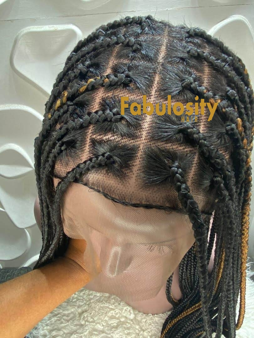 Knotless braided wig 1b and 30 highlights (Davina)
