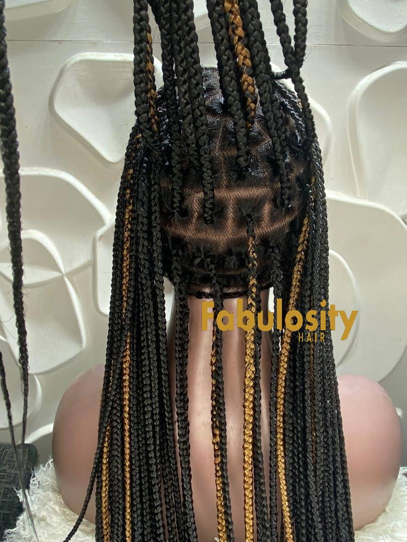 Knotless braided wig 1b and 30 highlights (Davina)