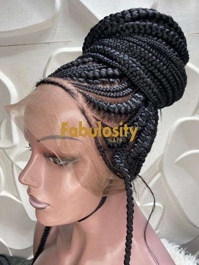 Cornrow braided wig full lace human hair (Candy)
