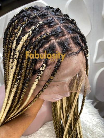Knotless braided wig 1b and 27 with 613 highlights (Davina)