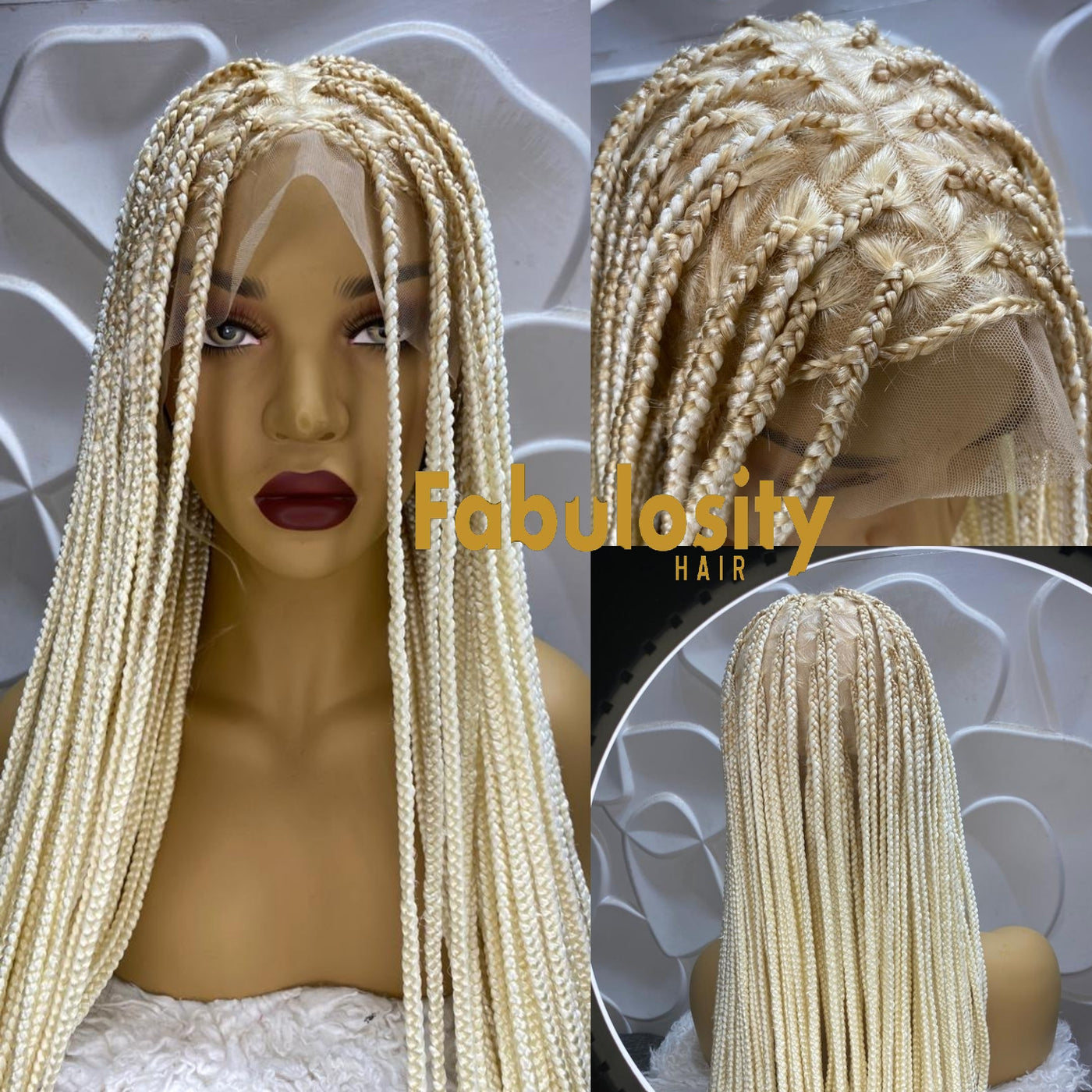 Knotless braided wig full lace human hair wig  (613)