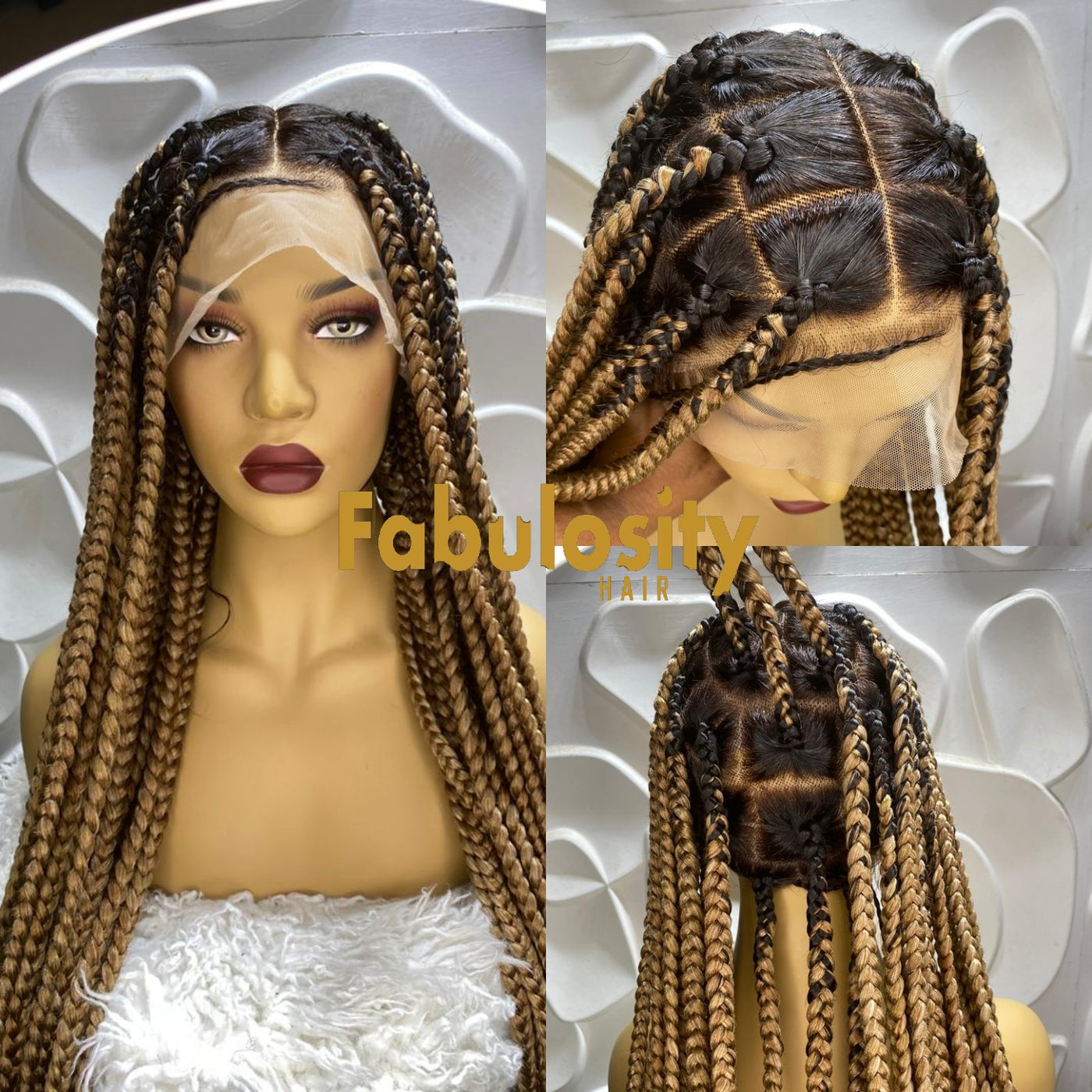Knotless box braided jumbo wig