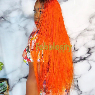 Million braids closure wig (Orange)