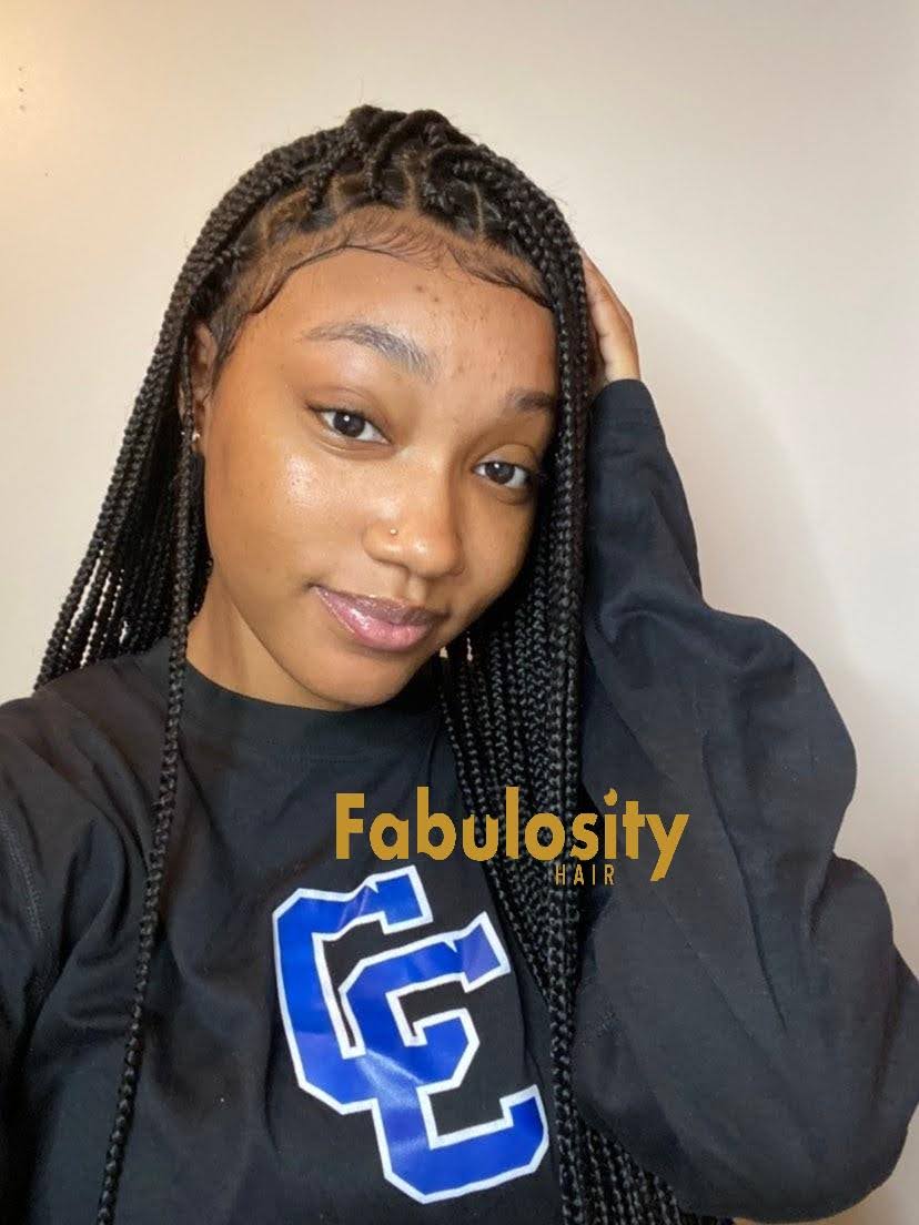 Knotless full lace braided wig (RTS)
