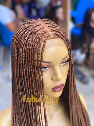 Knotless box braided closure wig