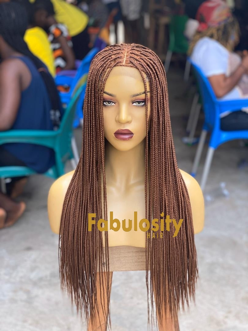 Knotless box braided closure wig